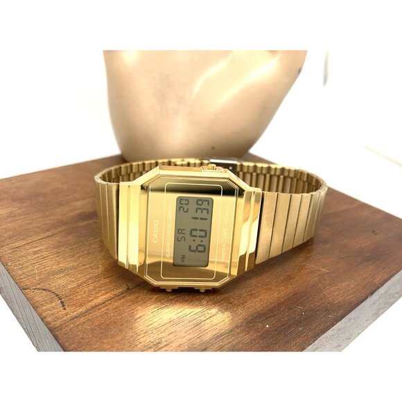 Casio Men's Watch A700WMG Retro Quartz Digital Gold Stainless Steel 33mm 3472 - Picture 9 of 15